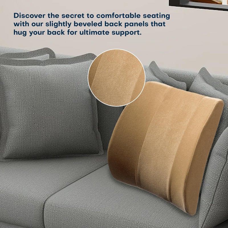 Back-Huggar Bucket Seat Thick Foam Lumbar Support Cushion: Orthopedic Relief for Car Seats & Chairs-Black - Image 3